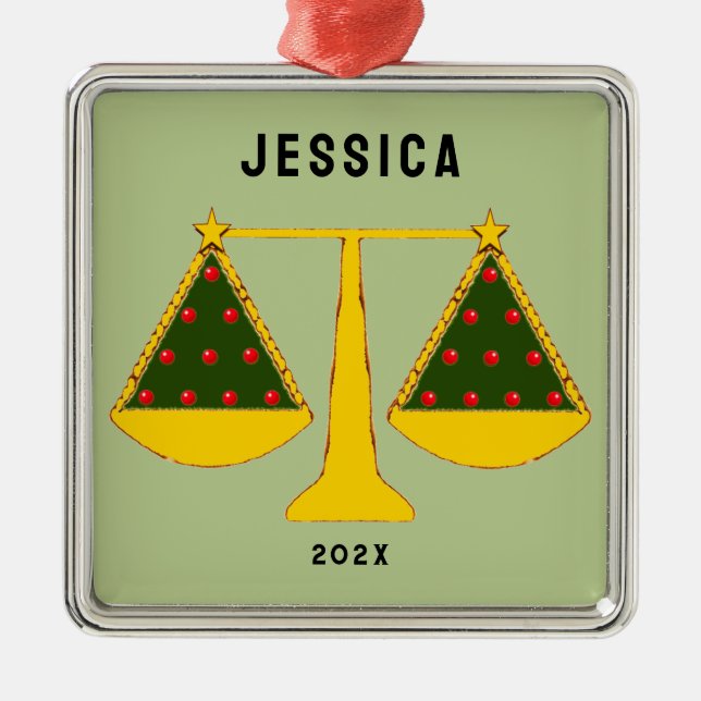 Lawyer Holiday Gift Metal Ornament (Front)