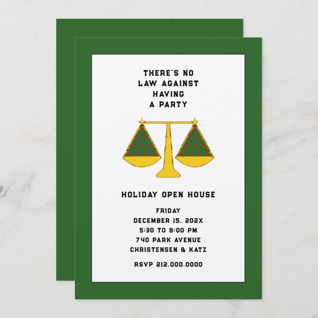 Lawyer Holiday Party Invitation (Front/Back)
