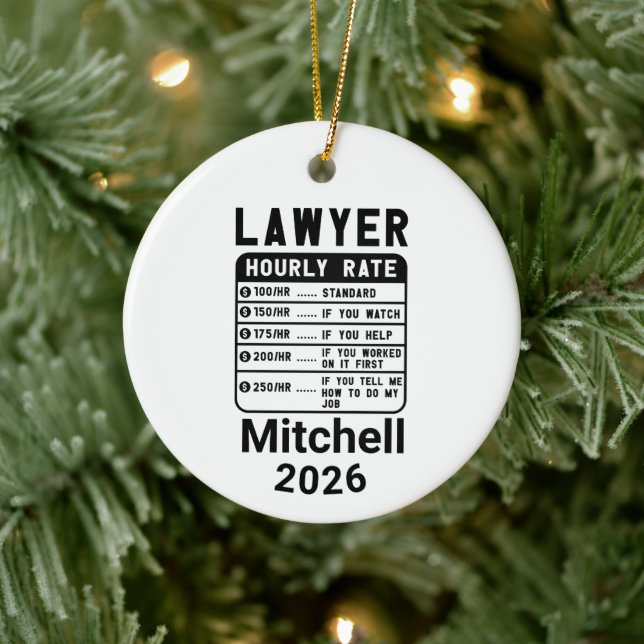 Lawyer Hourly Rate Ceramic Ornament (Tree)