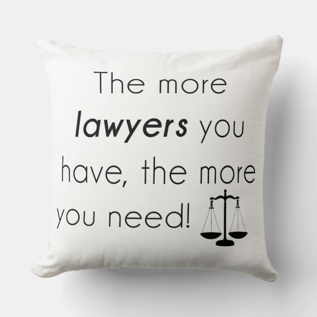 Lawyer humour cushion (Front)