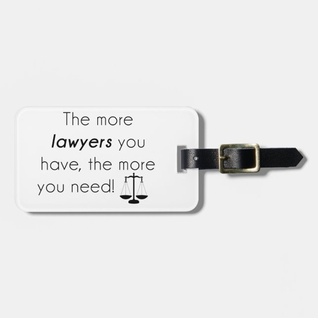 Lawyer humour luggage tag (Front Horizontal)