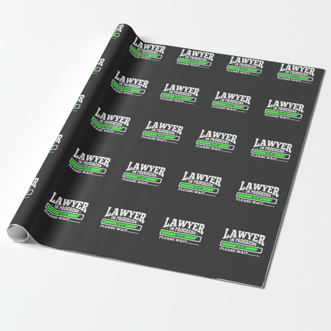 Lawyer In Progress Funny Law School Student Wrapping Paper (Unrolled)