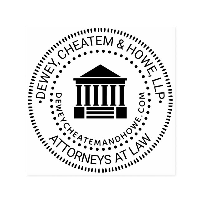 Lawyer Law Firm Logo Seal Courthouse Name URL Self-inking Stamp (Design)