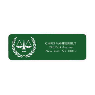 Lawyer Law Office Return Address Label