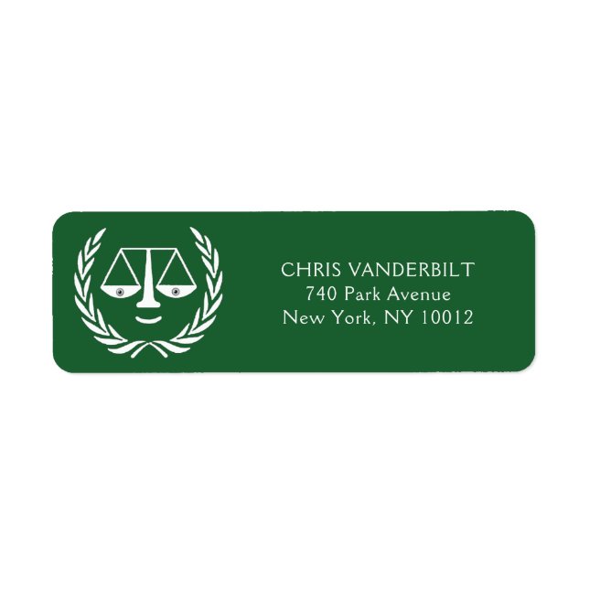 Lawyer Law Office Return Address Label (Front)