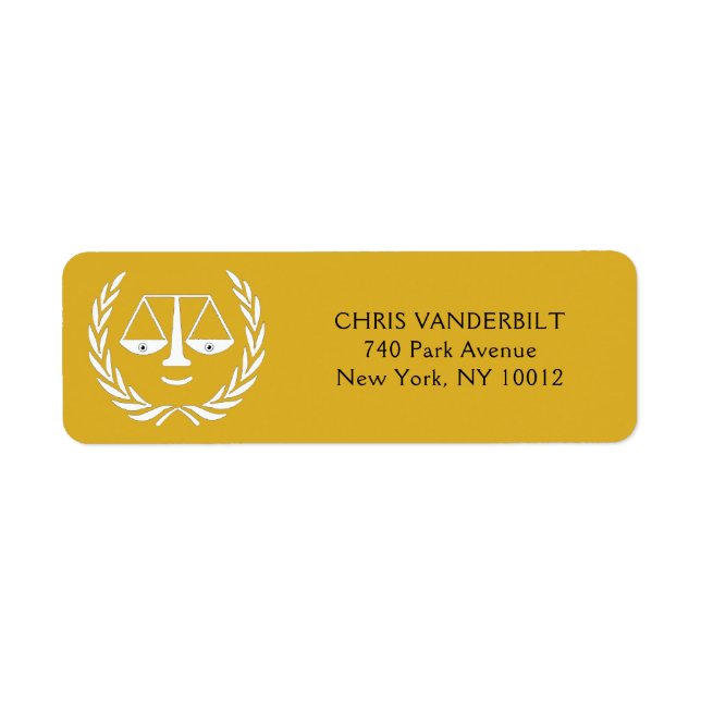 Lawyer Law Office Return Address Label (Front)