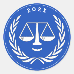 Lawyer Law School Graduate Graduation Blue Classic Round Sticker