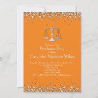 Lawyer Law School Graduation Party Silver Orange