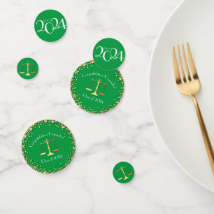 Lawyer Law School Green Gold Graduation Party Confetti