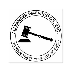 Lawyer Legal Judge Gavel Law Name Address Self-inking Stamp