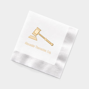 Lawyer Legal Judge Gavel Law Professional Name Foil Napkins