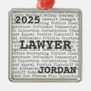 Lawyer Legal Terminology CUSTOM Metal Ornament