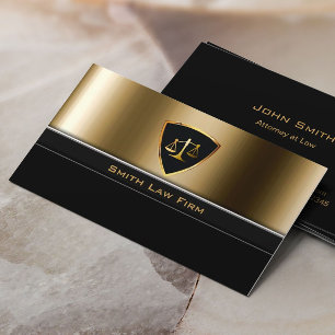 Lawyer Luxury Gold Shield Attorney at Law Business Card