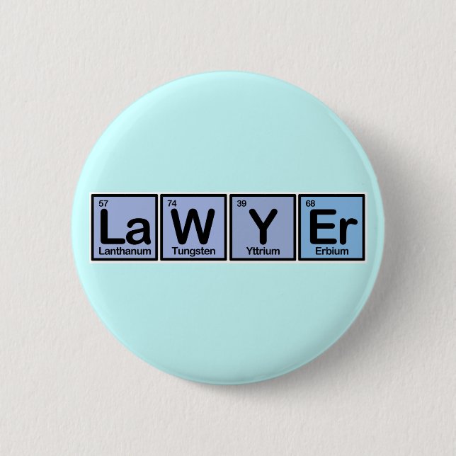 Lawyer made of Elements 6 Cm Round Badge (Front)