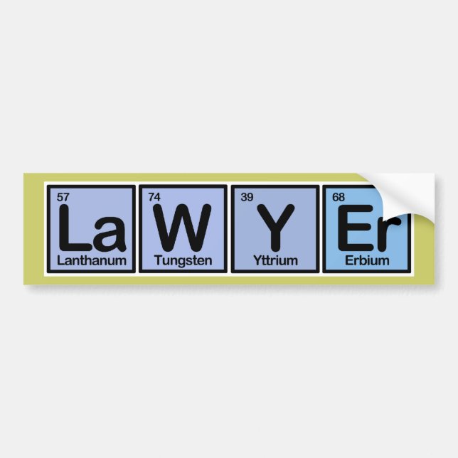 Lawyer made of Elements Bumper Sticker (Front)