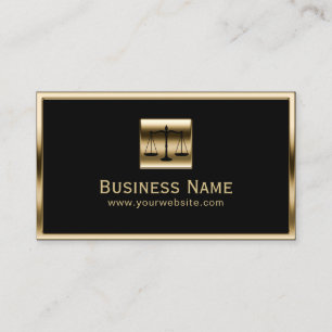 Lawyer Monogram Gold Framed Attorney at Law Business Card