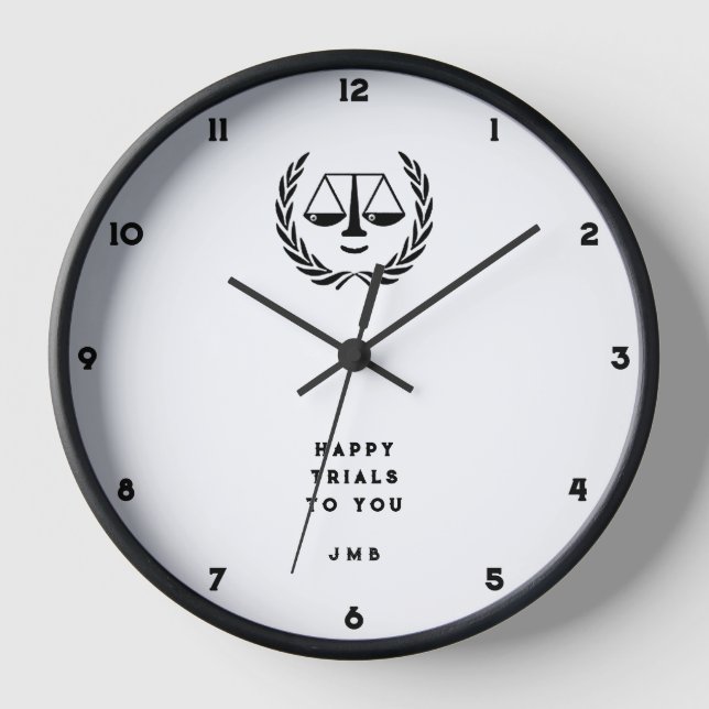 Lawyer Monogrammed Gift Clock (Front)