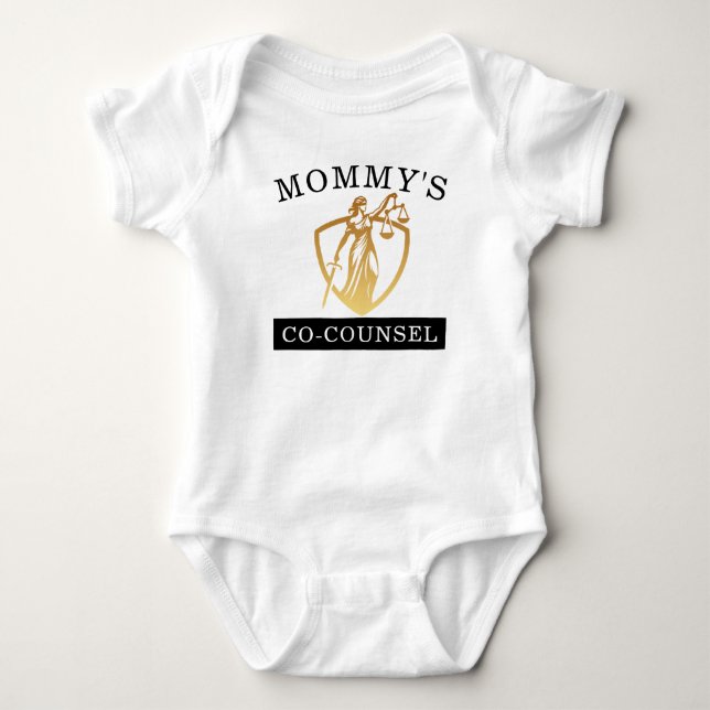 Lawyer Mum Co-counsel Baby Gift Bodysuit (Front)