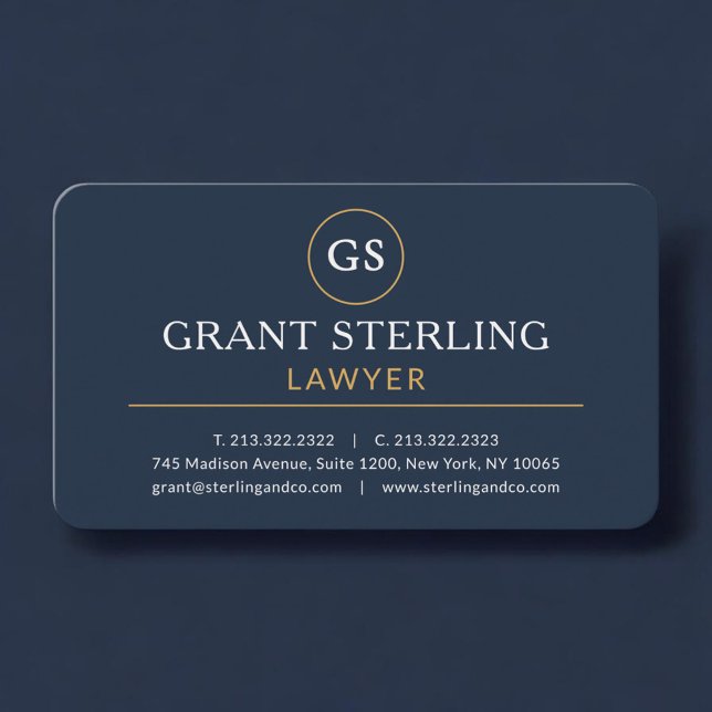 Lawyer Navy Blue Professional Business Card (Creator Uploaded)