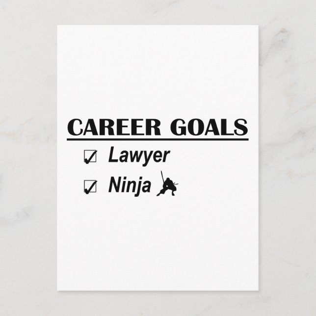 Lawyer Ninja Career Goals Postcard (Front)