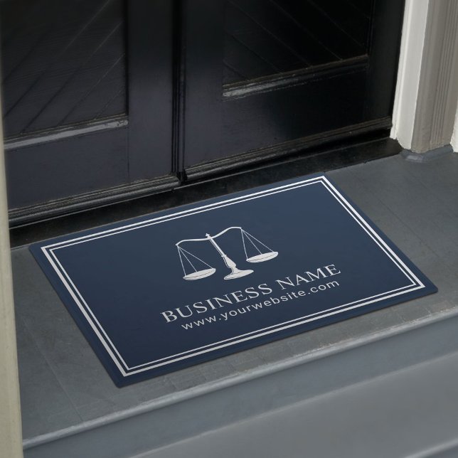 Lawyer Office Attorney at Law Minimalist Navy Blue Doormat (Creator Uploaded)