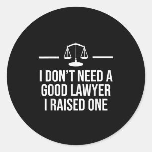Lawyer Parent Dad Mom Law School Graduation Classic Round Sticker