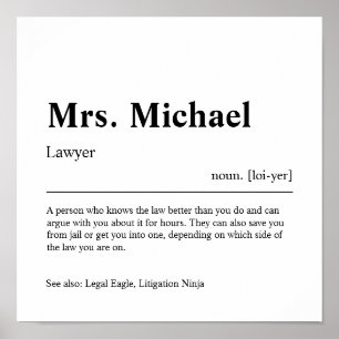 Lawyer Personalised Gift Poster