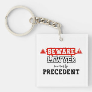 Lawyer Powered By Precedent   Funny Attorney Key Ring