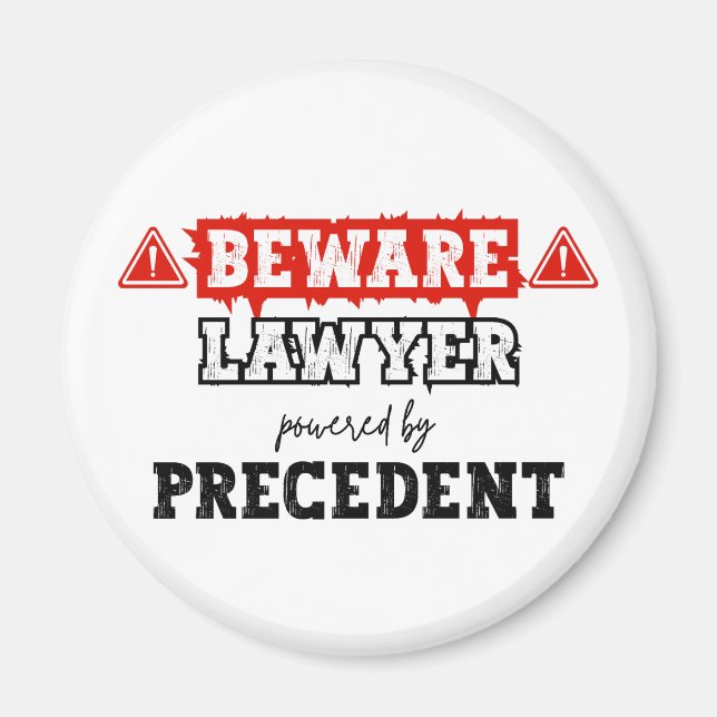 Lawyer Powered By Precedent | Funny Attorney Magnet (Front)