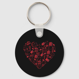 Lawyer Red Heart - Love Law Grunge Art Key Ring