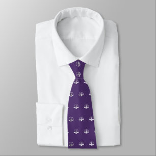 Lawyer Royal Purple Scales of Justice Neck Tie