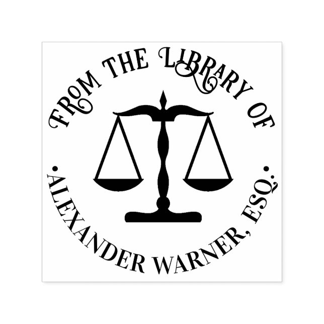 Lawyer Scales of Justice #2 Law Legal Library Book Self-inking Stamp (Design)