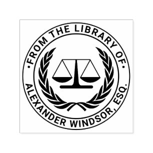 Lawyer Scales of Justice #4 Law Legal Library Book Self-inking Stamp