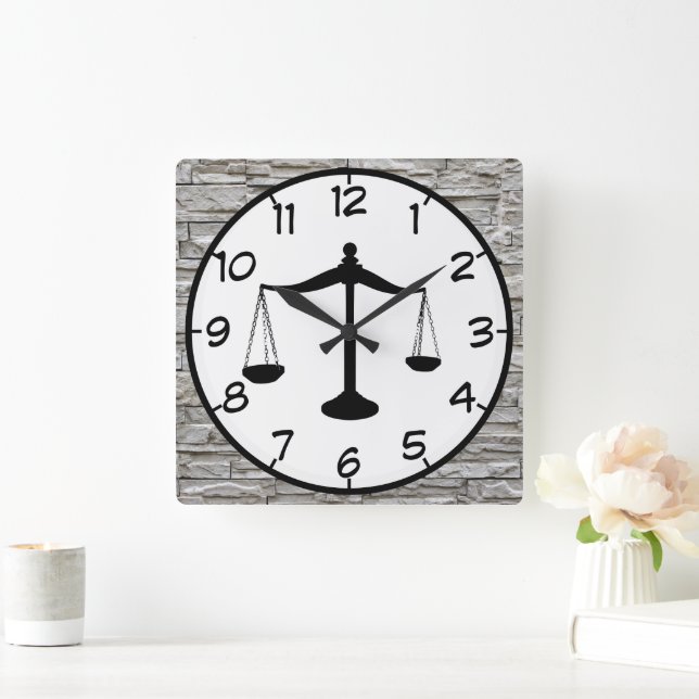 Lawyer  square wall clock (Home)