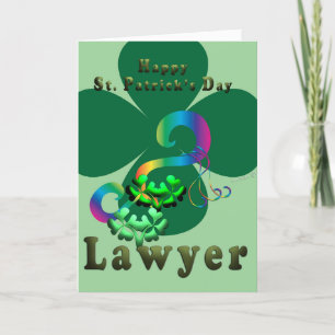 lawyer St. Patrick's Dar irish clover shamrock Thank You Card