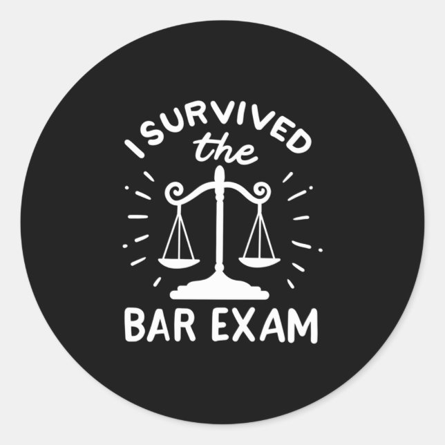 Lawyer Survived The Bar Exam Classic Round Sticker (Front)