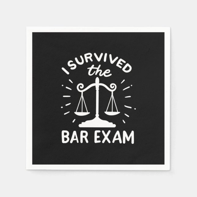 Lawyer Survived The Bar Exam Napkin (Front)