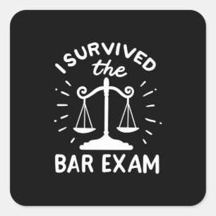 Lawyer Survived The Bar Exam Square Sticker