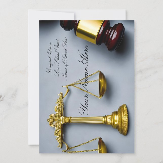 Lawyer-themed customisable congratulation card (Front)