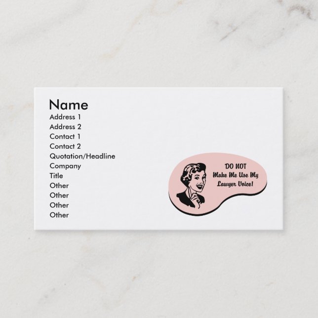 Lawyer Voice Business Card (Front)