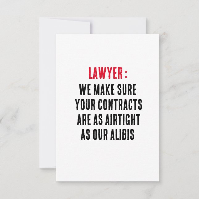 Lawyer We make sure your contracts are as airtight Thank You Card (Front)
