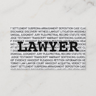 Lawyer Words Business Card