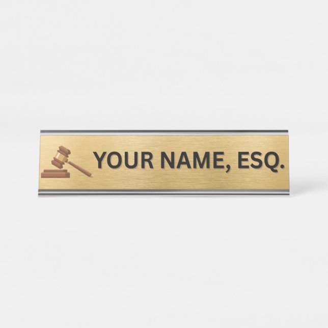 Lawyers Gift Desk Name Plate (Front)