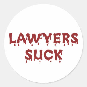 Lawyers Suck Classic Round Sticker
