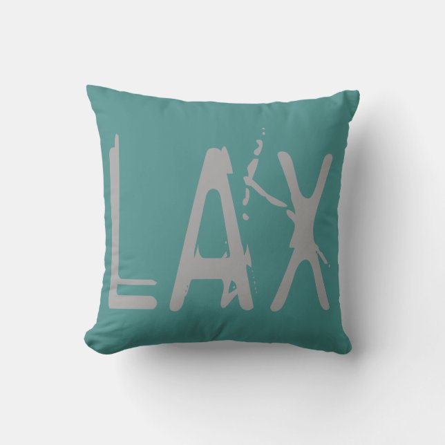 LAX Airport Grunge Typography Cushion (Front)