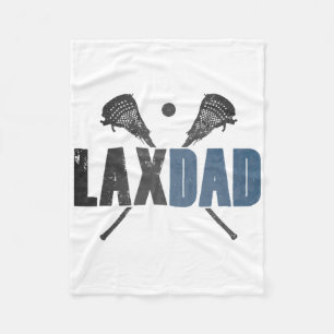 Lax Dad Lacrosse Player Father Coach Sticks Vintag Fleece Blanket