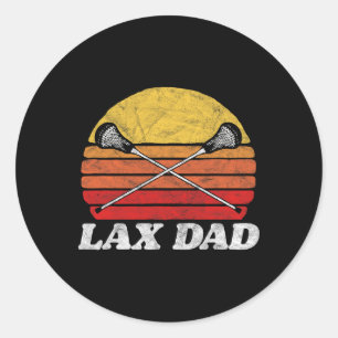 Lax Dad Vintage X Crossed Lacrosse Sticks 80s Suns Classic Round Sticker