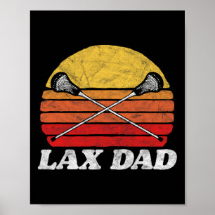 Lax Dad Vintage X Crossed Lacrosse Sticks 80s Suns Poster
