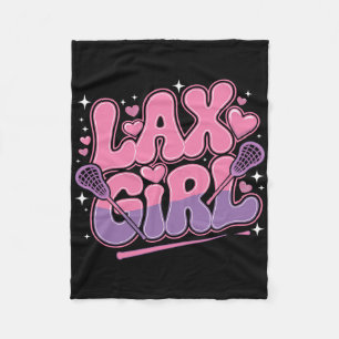 Lax Girl Lacrosse Stick Player Mum Goalie Wife Wom Fleece Blanket