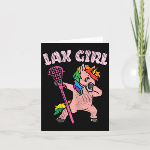 Lax Girl Unicorn Cute Animal Lacrosse Player Team Card
